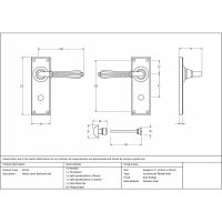 The Aged Brass Classic Fluted Period Privacy Suite Bathroom Lever Handles Technical Drawings and Dimensions The Aged Brass Classic Fluted Period Privacy Suite Bathroom Lever Handles Technical Drawings and Dimensions