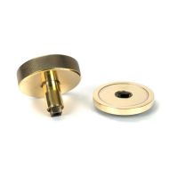 The Aged Brass Knurled Centre Door Knob on Plain Rose Displayed in Separate Sections The Aged Brass Knurled Centre Door Knob on Plain Rose Displayed in Separate Sections