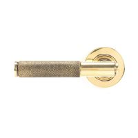 The Aged Brass Knurled Lever on Plain Rose Set Shown form the Front