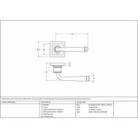The Aged Brass Tapered Lever on Square Rose Set Technical Drawings and Dimensions The Aged Brass Tapered Lever on Square Rose Set Technical Drawings and Dimensions
