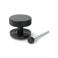 The Aged Bronze Knurled Centre Door Knob on a Beehive Rose with Bolt Fitting 