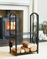 "The Arcus" Complete Fireside Companion In A Fireplace Setting