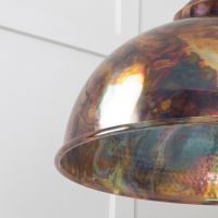 The Arcus Spun Pendant Light in Burnished Finish Showing a Close up of the Light Shade