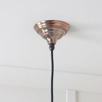 The Arcus Spun Pendant Light in Burnished Finish Showing a Close up of the Rose