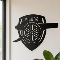 The "Arsenal Cannon" Personalised Wall Art in a Contemporary Living Room Setting Mounted on a Wall - Digital Illustration The "Arsenal Cannon" Personalised Wall Art in a Contemporary Living Room Setting Mounted on a Wall - Digital Illustration