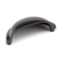 The Art Deco Concealed Cup Drawer Pull in Aged Bronze Shown on its Side 