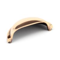 The Art Deco Concealed Cup Drawer Pull in Polished Bronze Shown on its Side 