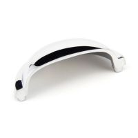 The Art Deco Concealed Cup Drawer Pull in Polished Chrome Shown on its Side 