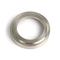 The Art Deco Concealed Euro Keyhole Escutcheon in Satin Stainless Steel Showing Just the Backplate on a White Background