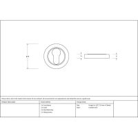 The Art Deco Concealed Standard Euro Escutcheon - Aged Brass Technical Drawings and Dimensions 