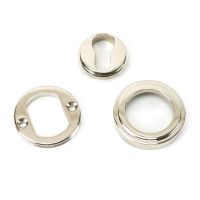 The Art Deco Concealed Standard Euro Escutcheon - Polished Nickel with all of the Components 