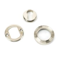 The Beehive Concealed Standard Euro Escutcheon - Polished Nickel with all of the Components 