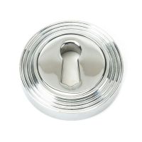 The Beehive Concealed Standard Keyhole Escutcheon - Polished Chrome on a White Background 