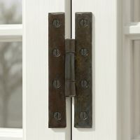 The Beeswax 3¼" Inch H Hinge Pair Mounted on a Classic White Window Frame - Digital Illustration