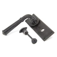 The Beeswax Traditional Reeded Detail Bathroom Privacy Lock Handle Set Shown on its Side The Beeswax Traditional Reeded Detail Bathroom Privacy Lock Handle Set Shown on its Side