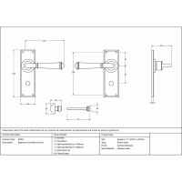 The Beeswax Traditional Reeded Detail Bathroom Privacy Lock Handle Set Technical Drawings and Dimensions The Beeswax Traditional Reeded Detail Bathroom Privacy Lock Handle Set Technical Drawings and Dimensions