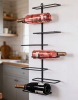 The "Beneventio" Wrought Iron Wine & Bottle Rack Displaying some Bottles of Wine and Champagne next to a Modern Kitchen - Digital Illustration The "Beneventio" Wrought Iron Wine & Bottle Rack Displaying some Bottles of Wine and Champagne next to a Modern Kitchen - Digital Illustration