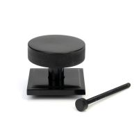 The Black Knurled Centre Door Knob on a Square Rose Displayed in Separate Sections The Black Knurled Centre Door Knob on a Square Rose Displayed in Separate Sections