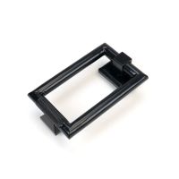 The Black Modern Knurled Rectangular Door Knocker on a White Background The Black Modern Knurled Rectangular Door Knocker on a White Background