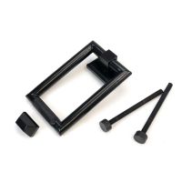 The Black Modern Knurled Rectangular Door Knocker with all Components The Black Modern Knurled Rectangular Door Knocker with all Components