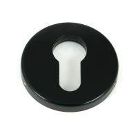The Black Round Concealed Euro Profile Escutcheon on a White Background The Black Round Concealed Euro Profile Escutcheon on a White Background