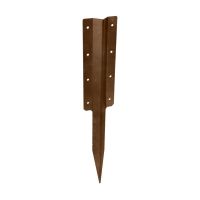 The Brown Railway Sleeper Straight Inline Spikes - Double on a White Background 