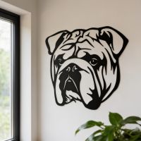 The Bulldog Steel Wall Art next to a Well Lit Window in a Modern Home - Digital Illustration The Bulldog Steel Wall Art next to a Well Lit Window in a Modern Home - Digital Illustration