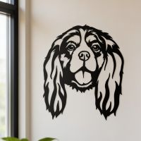 The Cavalier King Charles Spaniel Steel Wall Art in a Modern Home on a Cream Coloured wall - Digital Illustration