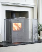 "The Clara" Silver Fire Guard In A Fireside Setting "The Clara" Silver Fire Guard In A Fireside Setting