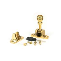 The Classic Reeded Brighton Sash Window Fastener in Polished Brass with all Components 