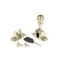 The Classic Reeded Brighton Sash Window Fastener in Polished Nickel with all Components 