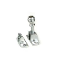 The Classic Reeded Brighton Sash Window Fastener in Satin Chrome Shown Upright 