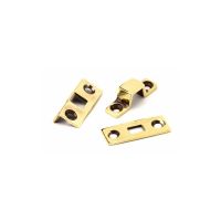 The Classic Straight Window Bolt 4" Aged Brass Finish close up of Fixings The Classic Straight Window Bolt 4" Aged Brass Finish close up of Fixings