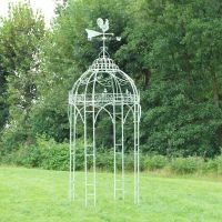 Verdigris Finish Metal Gazebo with Cockerel Finial Verdigris Finish Metal Gazebo with Cockerel Finial