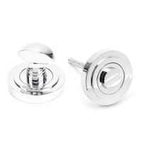 The Concealed Art Deco Bathroom Turn & Release Set - Polished Chrome Showing the Front and the Back 