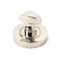 The Concealed Plain Bathroom Turn & Release Set - Polished Nickel on a White Background The Concealed Plain Bathroom Turn & Release Set - Polished Nickel on a White Background