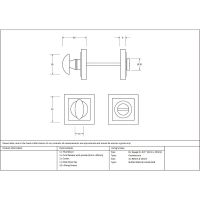 The Concealed Square Bathroom Turn & Release Set - Aged Brass Technical Drawings and Dimensions 