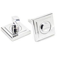 The Concealed Square Bathroom Turn & Release Set - Polished Chrome Showing the Front and the Back The Concealed Square Bathroom Turn & Release Set - Polished Chrome Showing the Front and the Back