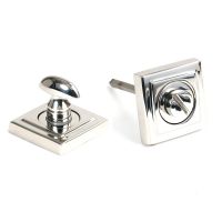 The Concealed Square Bathroom Turn & Release Set in Polished Stainless Steel Showing the Front and the Back Section Side by Side