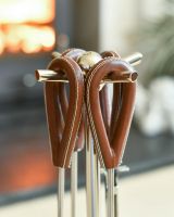 Close Up Of "The Contra" Companion Set With Leather Handles Handles