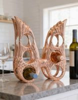 The Copper "Angel Wings" Wine Rack on a Marble Effect Countertop on a Modern Kitchen Island - Digital Illustration The Copper "Angel Wings" Wine Rack on a Marble Effect Countertop on a Modern Kitchen Island - Digital Illustration