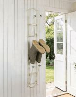 The Cream Lingfield Park 3 Pair Wall Mounted Boot Rack Mounted on a White Coloured Porch- Digital Illustration The Cream Lingfield Park 3 Pair Wall Mounted Boot Rack Mounted on a White Coloured Porch- Digital Illustration