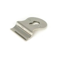 The Curved Euro Cylinder Door Pull Escutcheon in Polished Stainless Steel Shown from Behind