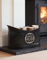 The “Cynbel Kiln” Celtic Log & Coal Holder on a Modern Fireplace Next to a Log Burner - Digital Illustration The “Cynbel Kiln” Celtic Log & Coal Holder on a Modern Fireplace Next to a Log Burner - Digital Illustration