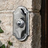 The "Davenport" Bright Chrome Bell Push on an Exterior Wall on a Cottage Home - Digital Illustration The "Davenport" Bright Chrome Bell Push on an Exterior Wall on a Cottage Home - Digital Illustration