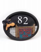 The Doberman Hand painted House Number Sign on a White Background The Doberman Hand painted House Number Sign on a White Background