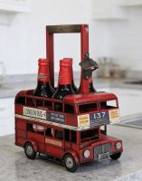The Double Decker Bus Bottle Carrier Holding some Bottles in a modern White Kitchen - Digital Illustration