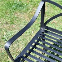Close-up of the Curved Arm rests on the "The Dudley" Wrought Iron Garden Bench