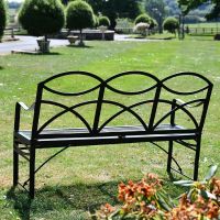 View of the Back of the "The Dudley" Wrought Iron Garden Bench
