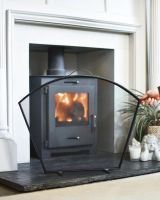 Scale Shot Of "The Exmouth" Black Curved Fire Guard